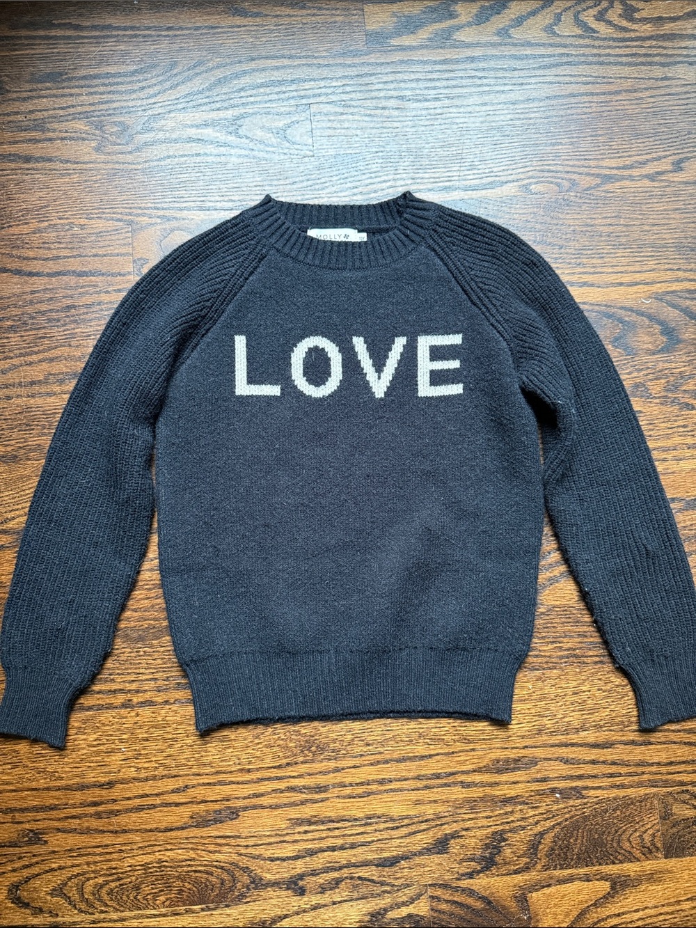 LOVE Crewneck Sweater - Black with Contrast Text girls youth size 10